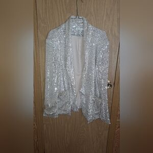 Silver Sequin Blazer - Cato Brand. XL.
